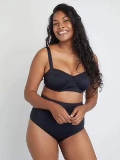 Ozero Swimwear Constance ECONYL® Wide Strap Bikini Top | Black Clothing