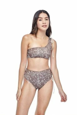 Ozero Swimwear Ladoga ECONYL® Asymmetric Bikini Top | Reversible Russian Summer Print/Mocha Clothing 11 Ozero Swimwear Ladoga ECONYL® Asymmetric Bikini Top | Reversible Russian Summer Print/Mocha Clothing
