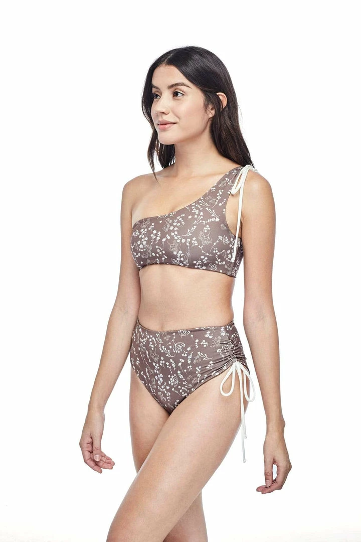 Ozero Swimwear Ladoga ECONYL® Asymmetric Bikini Top | Reversible Russian Summer Print/Mocha Clothing 7 Ozero Swimwear Ladoga ECONYL® Asymmetric Bikini Top | Reversible Russian Summer Print/Mocha Clothing