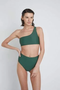 Ozero Swimwear Ladoga ECONYL® Asymmetric Bikini Top | Forest Green