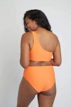 Ozero Swimwear Ladoga ECONYL® Asymmetric Bikini Top | Papaya