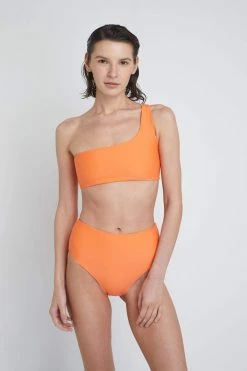Ozero Swimwear Ladoga ECONYL® Asymmetric Bikini Top | Papaya