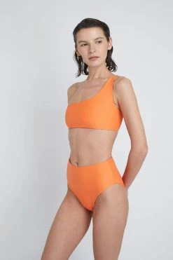 Ozero Swimwear Ladoga ECONYL® Asymmetric Bikini Top | Papaya