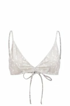 Ozero Swimwear Caspian ECONYL® Tie Bikini Top | Reversible Russian Summer Print/White Clothing 10 Ozero Swimwear Caspian ECONYL® Tie Bikini Top | Reversible Russian Summer Print/White Clothing