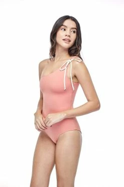 Ozero Swimwear Rotorua ECONYL® Asymmetric One Piece Swimsuit | Reversible Dusty Coral/Beige 11 Ozero Swimwear Rotorua ECONYL® Asymmetric One Piece Swimsuit | Reversible Dusty Coral/Beige