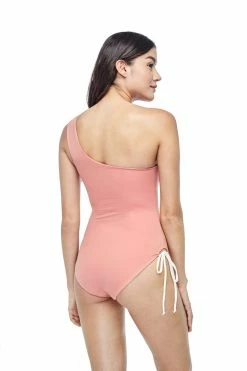 Ozero Swimwear Rotorua ECONYL® Asymmetric One Piece Swimsuit | Reversible Dusty Coral/Beige 10 Ozero Swimwear Rotorua ECONYL® Asymmetric One Piece Swimsuit | Reversible Dusty Coral/Beige