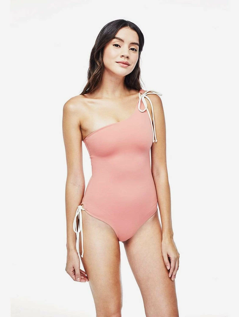 Ozero Swimwear Rotorua ECONYL® Asymmetric One Piece Swimsuit | Reversible Dusty Coral/Beige 3 Ozero Swimwear Rotorua ECONYL® Asymmetric One Piece Swimsuit | Reversible Dusty Coral/Beige