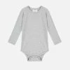 Pop My Way Organic Cotton Long Sleeved Bodysuit | Grey