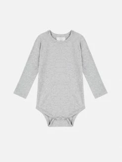 Pop My Way Organic Cotton Long Sleeved Bodysuit | Grey