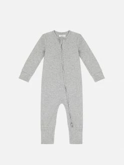 Pop My Way Organic Cotton Zippered Sleepsuit | Grey