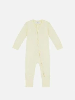 Pop My Way Kids Organic Cotton Zippered Sleepsuit | Lemon