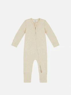 Pop My Way Organic Cotton Zippered Sleepsuit | Oatmeal Kids