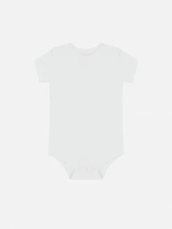 Pop My Way Organic Cotton Short Sleeved Bodysuit | White