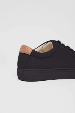 Ration.L R-Kind Unisex Vegan Leather Trainer | Mercury Black Grained