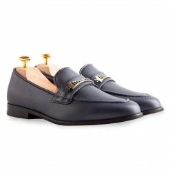 Ross Oliver Bridge-Bit Cactus Leather Vegan Loafer | Navy
