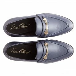 Ross Oliver Bridge-Bit Cactus Leather Vegan Loafer | Navy