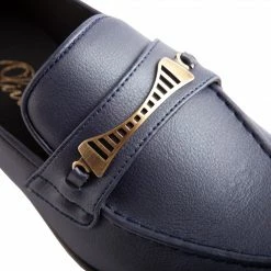 Ross Oliver Bridge-Bit Cactus Leather Vegan Loafer | Navy