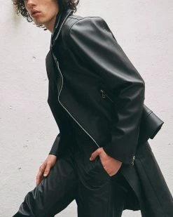 SENTIENT Astral Aten Desserto® Cactus Leather Vegan Biker Jacket | Black