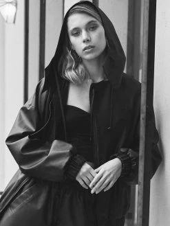 SENTIENT Clothing Halo Desserto® Cactus Leather Vegan Hoodie | Black