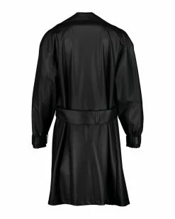 SENTIENT Haven Desserto® Cactus Leather Vegan Trench Coat | Black