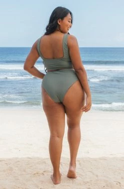 SEPTEMBER Alice ECONYL® Reversible High Waisted Bikini Bottom | Army Green/Forest Green 15 SEPTEMBER Alice ECONYL® Reversible High Waisted Bikini Bottom | Army Green/Forest Green