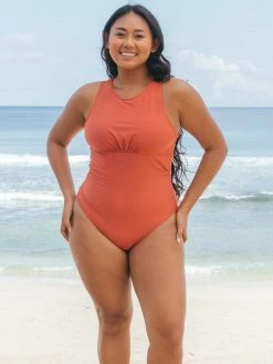 SEPTEMBER Clothing Ami ECONYL® One Piece Swimsuit | Burnt Sienna