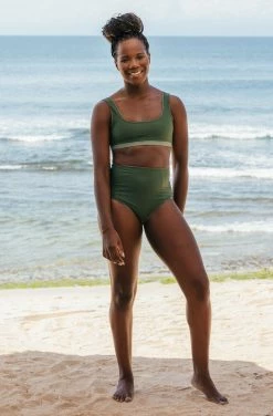 SEPTEMBER Clothing Jane ECONYL® Reversible Bikini Top | Army Green/Forest Green 19 SEPTEMBER Clothing Jane ECONYL® Reversible Bikini Top | Army Green/Forest Green