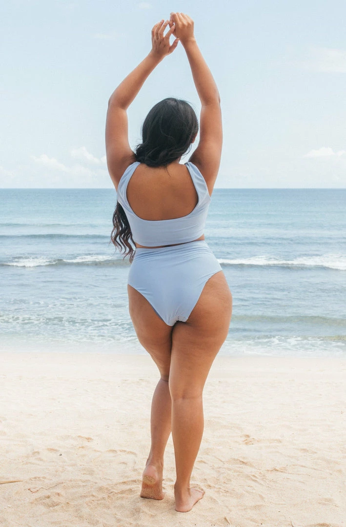 SEPTEMBER Clothing Jane ECONYL® Reversible Bikini Top | Sky Blue/Glacial Blue 4 SEPTEMBER Clothing Jane ECONYL® Reversible Bikini Top | Sky Blue/Glacial Blue