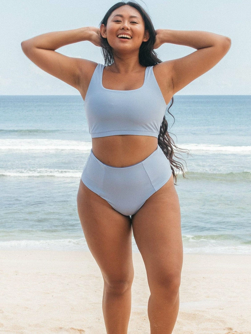 SEPTEMBER Clothing Jane ECONYL® Reversible Bikini Top | Sky Blue/Glacial Blue 3 SEPTEMBER Clothing Jane ECONYL® Reversible Bikini Top | Sky Blue/Glacial Blue