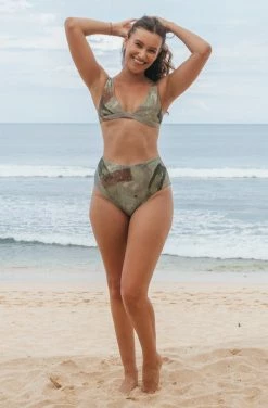 SEPTEMBER Clothing Kiyo ECONYL® Bikini Top | Sea Foam Camo Print