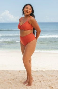 SEPTEMBER Lori ECONYL® Bikini Top | Burnt Sienna Clothing