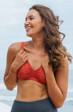 SEPTEMBER Lori ECONYL® Bikini Top | Burnt Sienna Clothing