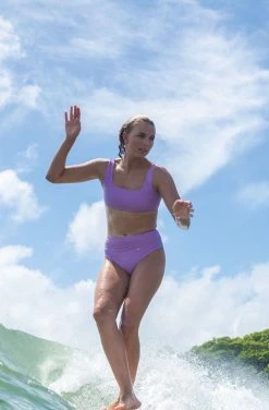 SEPTEMBER Lucky ECONYL® High Waisted Bikini Bottom | Lavender 13 SEPTEMBER Lucky ECONYL® High Waisted Bikini Bottom | Lavender