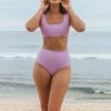 SEPTEMBER Lucky ECONYL® High Waisted Bikini Bottom | Lavender 1 SEPTEMBER Lucky ECONYL® High Waisted Bikini Bottom | Lavender