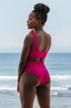 SEPTEMBER Lucky ECONYL® High Waisted Bikini Bottom | Plum Clothing