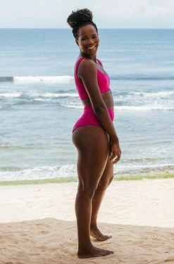 SEPTEMBER Lucky ECONYL® High Waisted Bikini Bottom | Plum Clothing