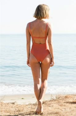 SEPTEMBER Paris ECONYL® One Piece Swimsuit | Burnt Sienna