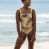 SEPTEMBER Clothing Paris ECONYL® One Piece Swimsuit | Sea Foam Camo Print