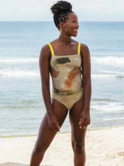 SEPTEMBER Clothing Paris ECONYL® One Piece Swimsuit | Sea Foam Camo Print