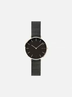Solios Mini Solar Watch With Black & Rose Gold Dial | Black Mesh Strap Accessories