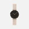 Solios Mini Solar Watch With Black & Rose Gold Dial | Rose Gold Mesh Strap Accessories