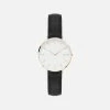 Solios Mini Solar Watch With White & Rose Gold Dial | Black Vegan Leather Strap Accessories