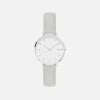 Solios Mini Solar Watch With White & Silver Dial | Grey Vegan Leather Strap