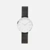 Solios Mini Solar Watch With White & Silver Dial | Black Mesh Strap