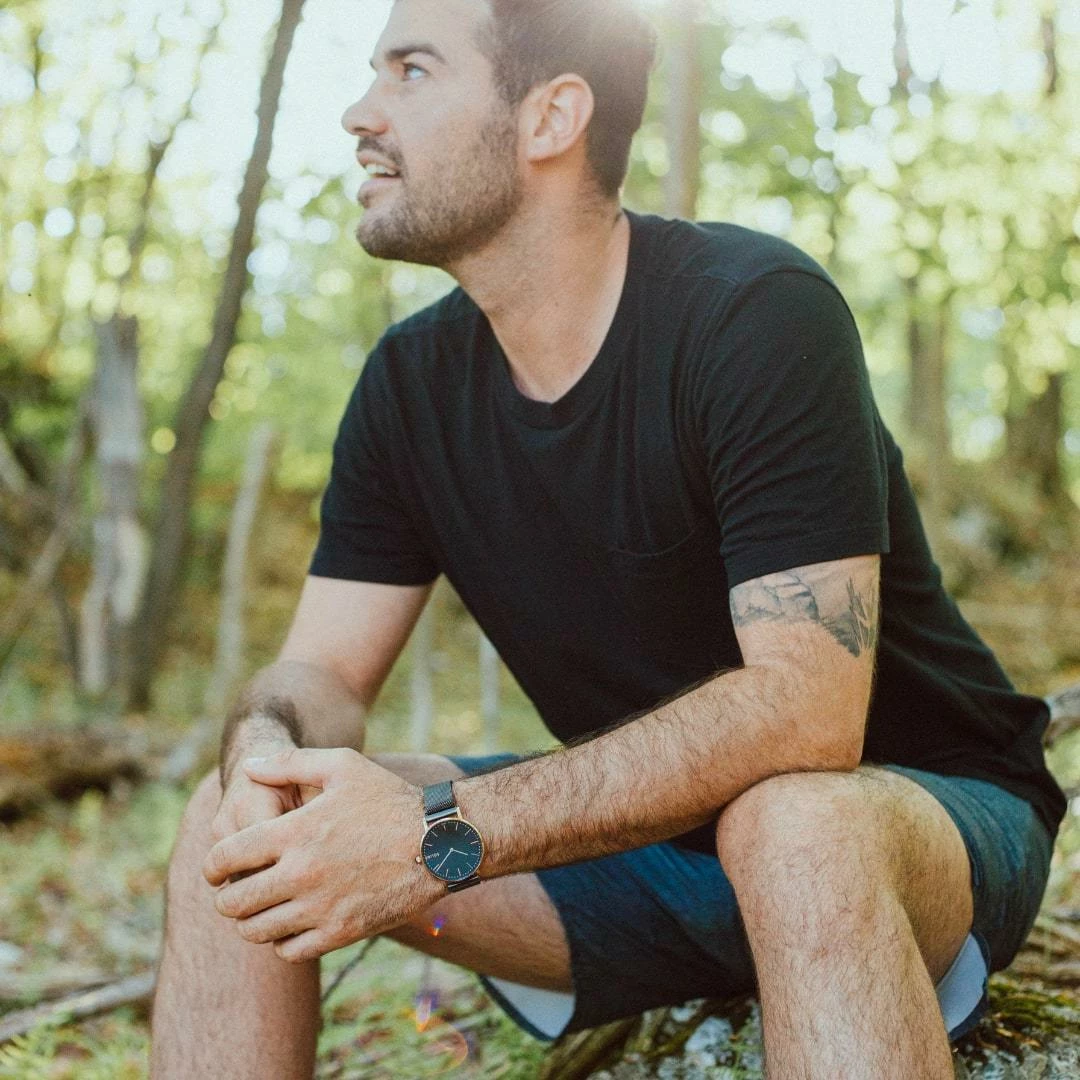 Solios Solar Watch With Black & Rose Gold Dial | Grey Mesh Strap 9 Solios Solar Watch With Black & Rose Gold Dial | Grey Mesh Strap