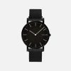 Solios Accessories Solar Watch With Black Dial | Black Mesh Strap