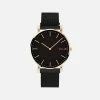 Solios Solar Watch With Black & Rose Gold Dial | Black Mesh Strap Accessories