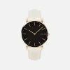 Solios Solar Watch With Black & Rose Gold Dial | Cream Vegan Leather Strap