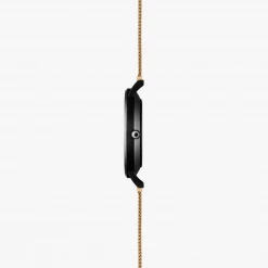 Solios Solar Watch With Black Dial | Rose Gold Mesh Strap Accessories