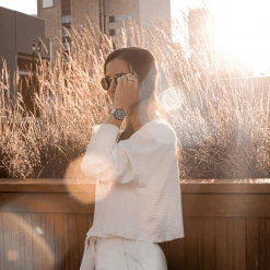 Solios Solar Watch With Black Dial | Rose Gold Mesh Strap Accessories